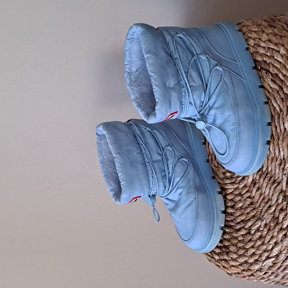 Hunter Unisex Youth Cozy Light Blue Nylon Winter/Snow Ankle Boots G3/B2 - Picture 2 of 10